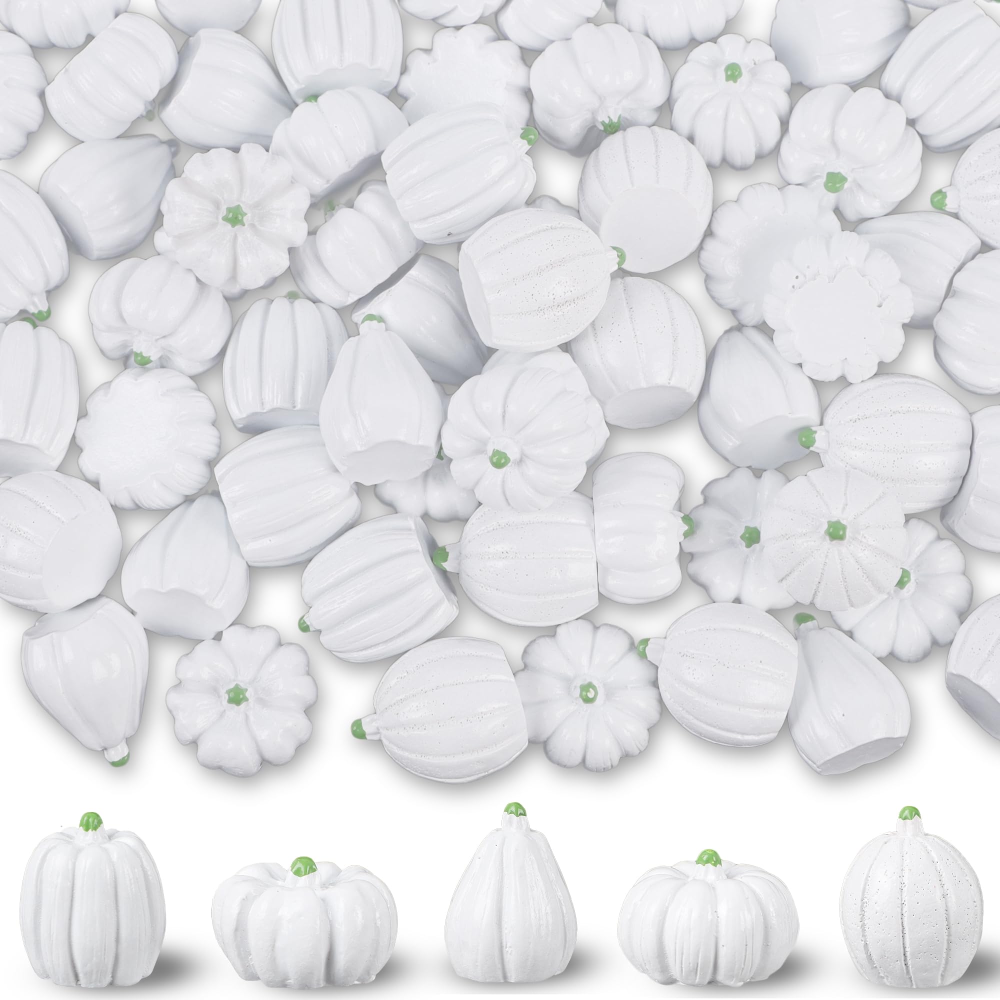 winemana 12 Pack Silver Pumpkin Fall Decor, Foam Glitter Pumpkins for Decorating Mini Artificial Craft Pumpkins for Thanksgiving Table Party Harvest Decorations